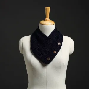 Black - Kumaun Hand Knitted Woolen Button Cowl 125