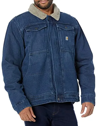 Carhartt 105478 Men's Relaxed Fit Denim Sherpa-Lined Jacket