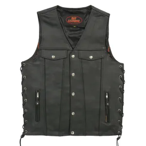 Hot Leathers VSM1038 Men’s Black 'Conceal and Carry' Leather Vest with