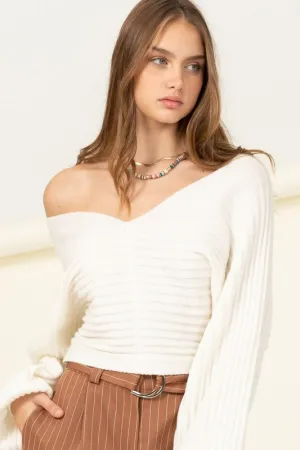 Tie-Back Cropped Sweater Top